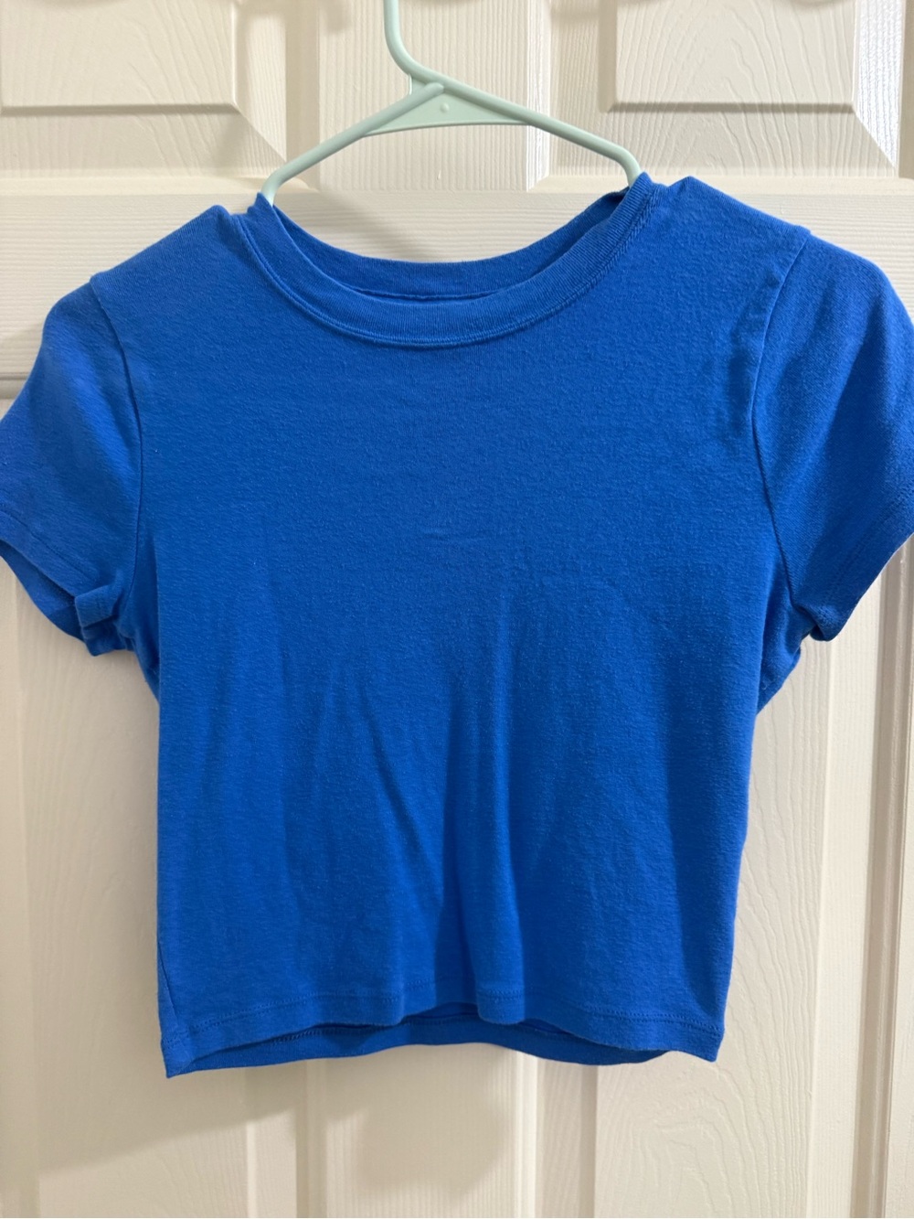 Hollister Royal Blue Short Sleeve Crew Crop Tee